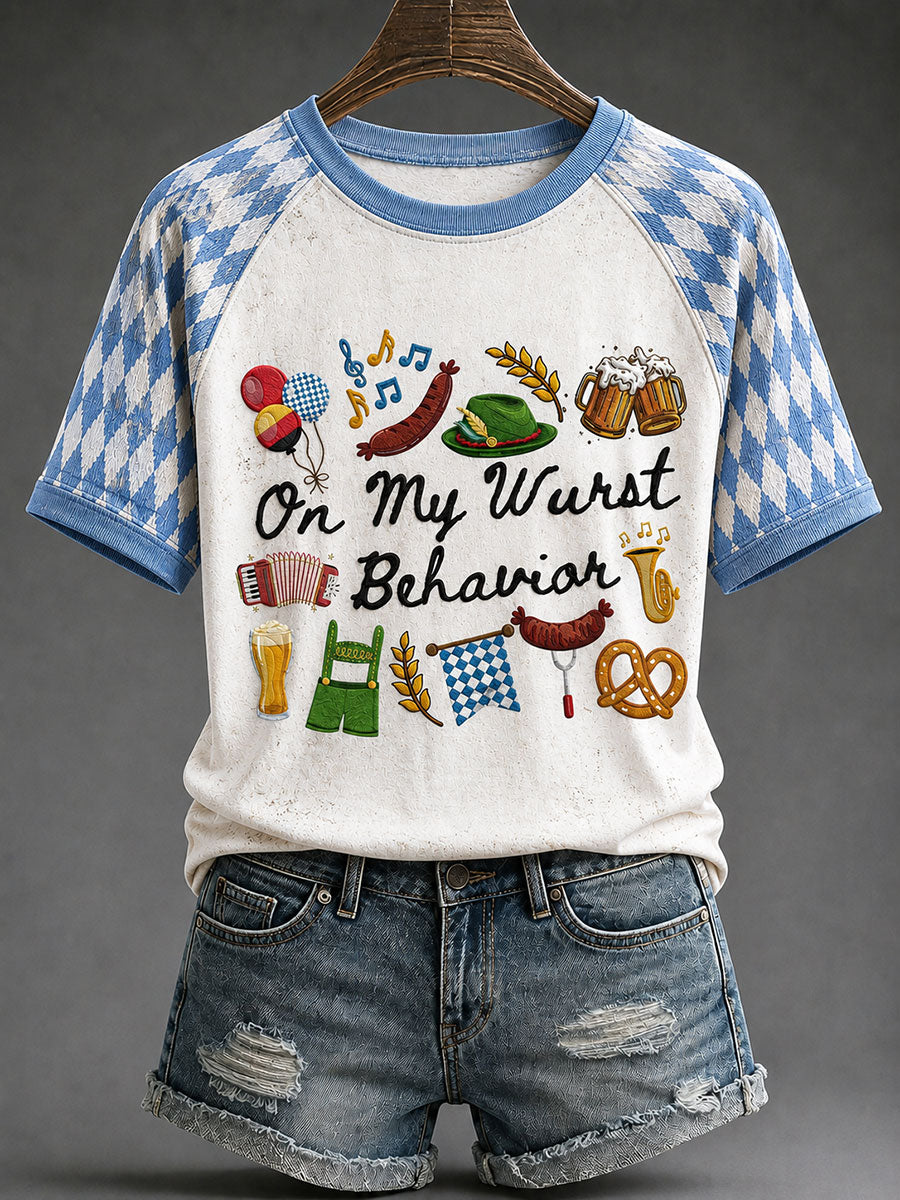 Women's Oktoberfest Print Casual T-Shirt