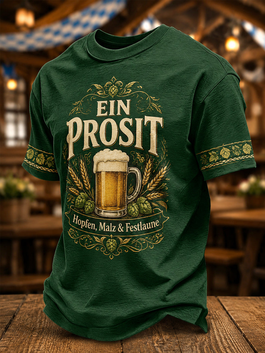 Men's Oktoberfest Prost! Print Casual Tee