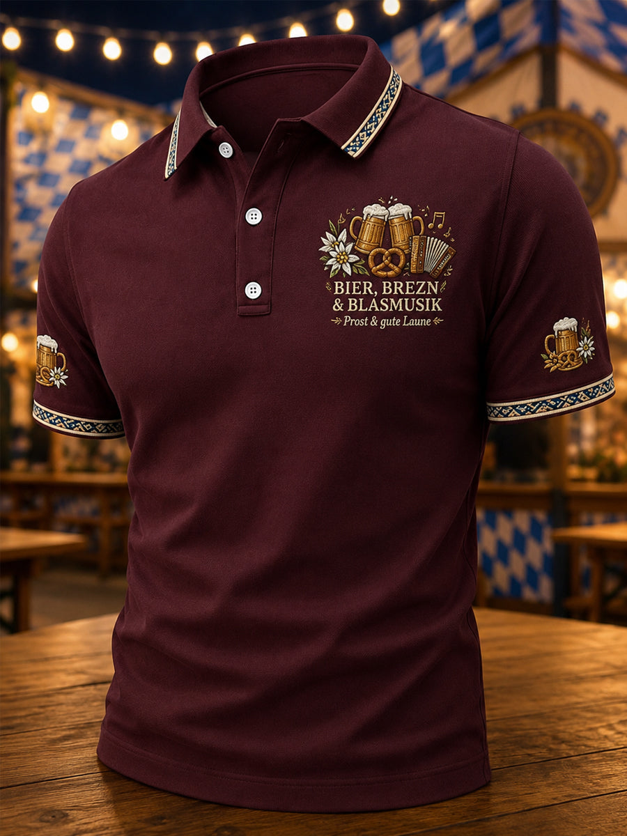 Men's Oktoberfest Prost! Print Casual Polo Shirt