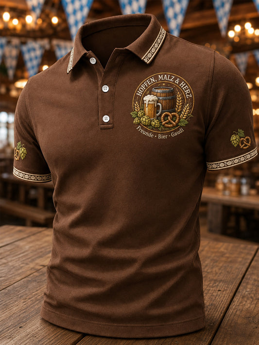 Men's Oktoberfest Print Casual Polo Shirt