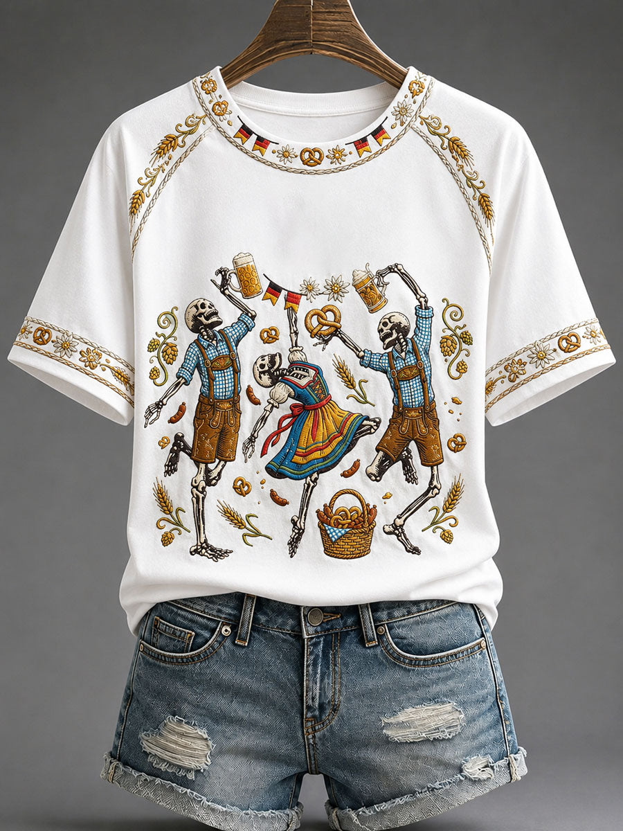 Women's Oktoberfest Print Casual T-Shirt