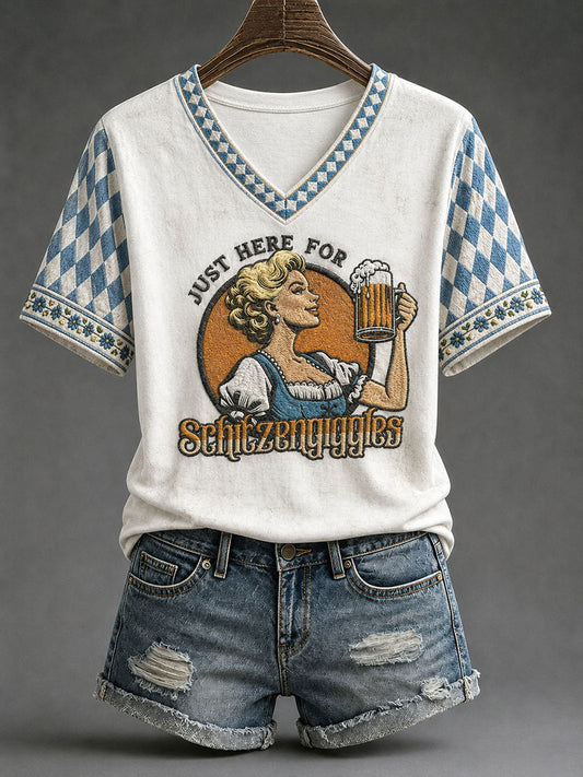 Women's Oktoberfest Print Casual T-Shirt