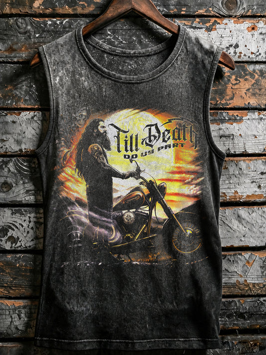 Men's Motorcycle Rally Printed Racket Vest