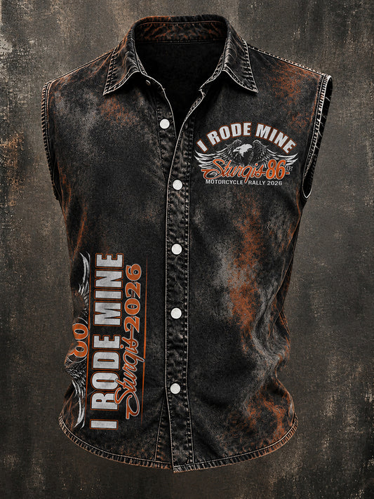 Men's Motorcycle Rally Printed Vest Top