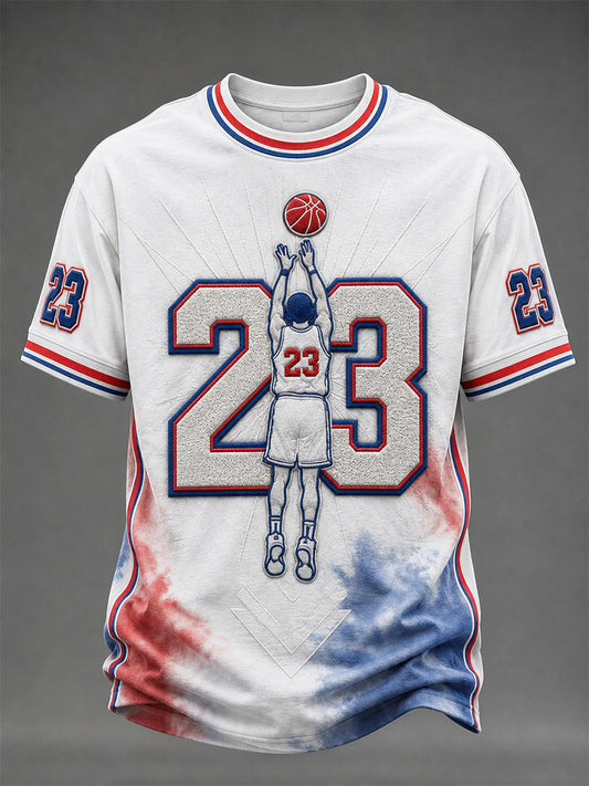 Men's Gift For Basketball Fans No.23 Print Casual Tee