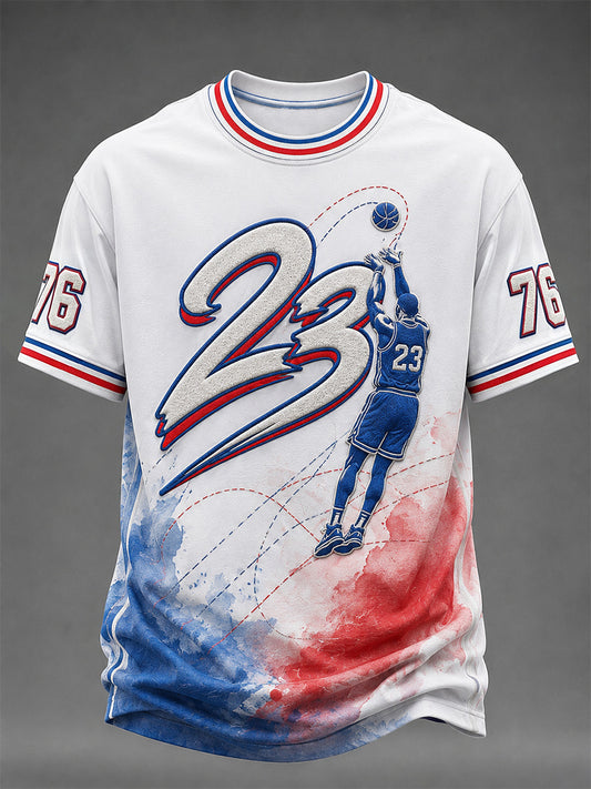 Men's Gift For Basketball Fans No.23 Print Casual Tee