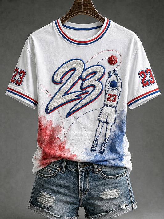 Women's Gift For Basketball Fans No.23 Print Casual Tee
