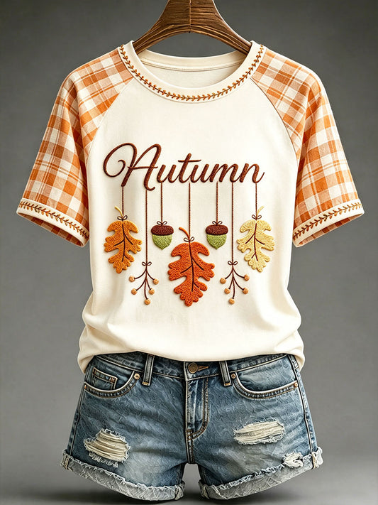 Women's"My Favorite Color Is Full" Autumn Themed Printed Casual T-shirt