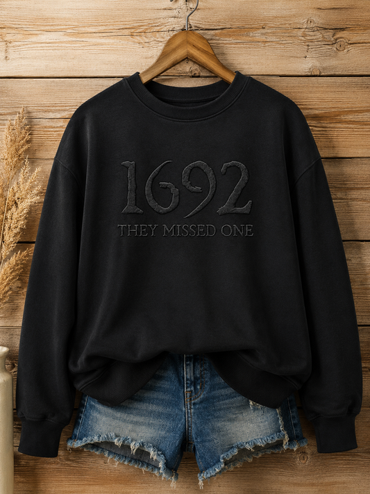 Women's Halloween 1692 They Missed One Printed Sweatshirt