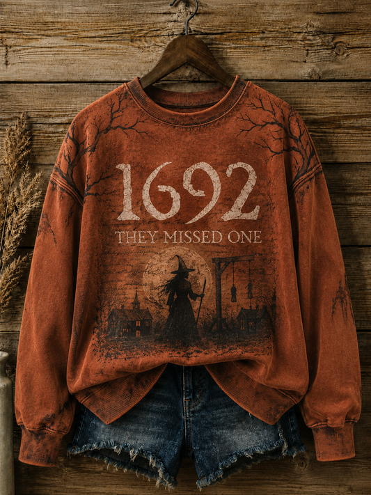 Women's Halloween 1692 They Missed One Printed Sweatshirt