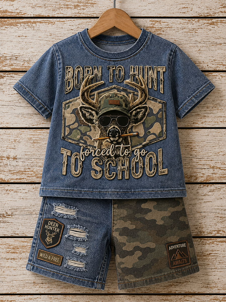 Back-To-School Season Short-Sleeve Shirt Set