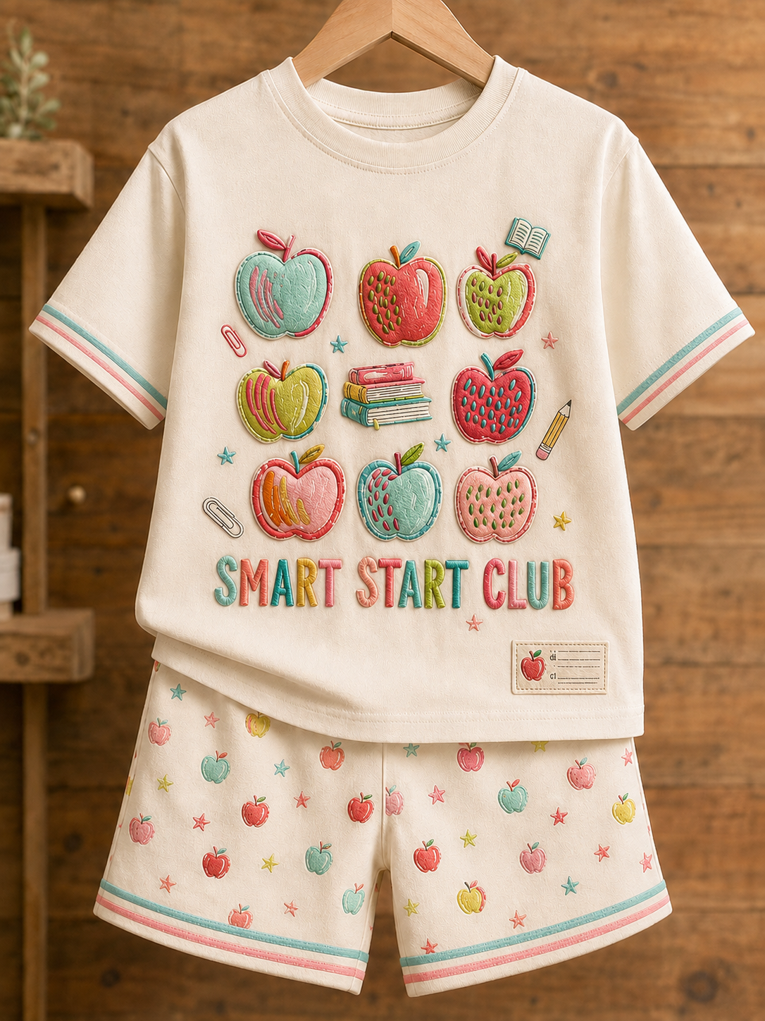 Back-To-School Season Short-Sleeve Shirt Set
