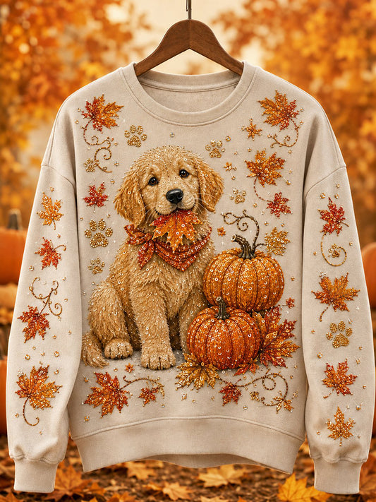 Women's Autumn Casual Animal Print Crewneck Sweatshirt
