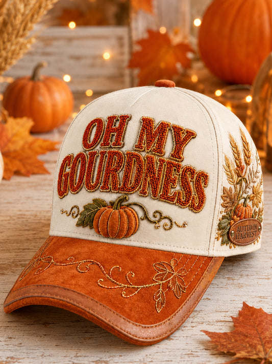 Unisex Funny Pumpkin OH MY GOURDNESS  Print Hat