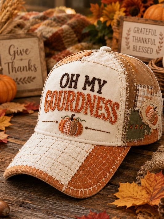 Unisex Funny Pumpkin OH MY GOURDNESS  Print Hat
