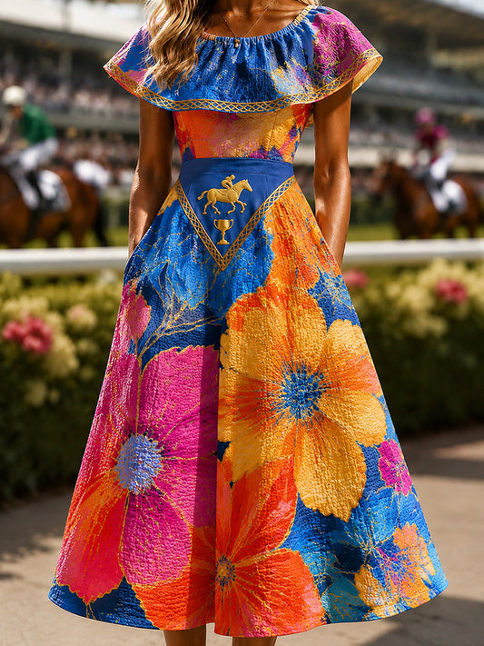 Women's Vintage Melbourne Cup Australian Horse Racing Dress