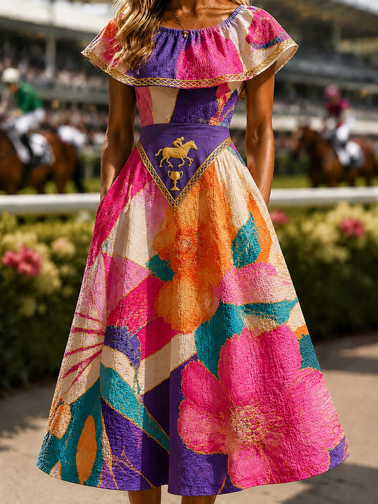 Women's Vintage Melbourne Cup Australian Horse Racing Dress