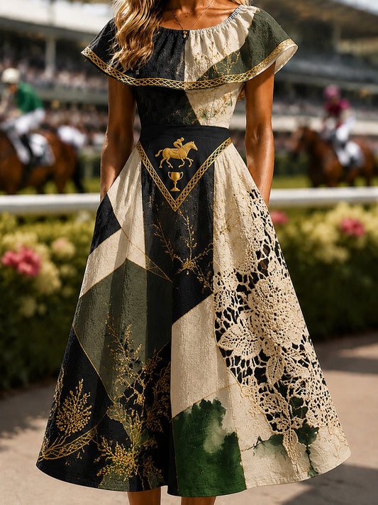 Women's Vintage Melbourne Cup Australian Horse Racing Dress