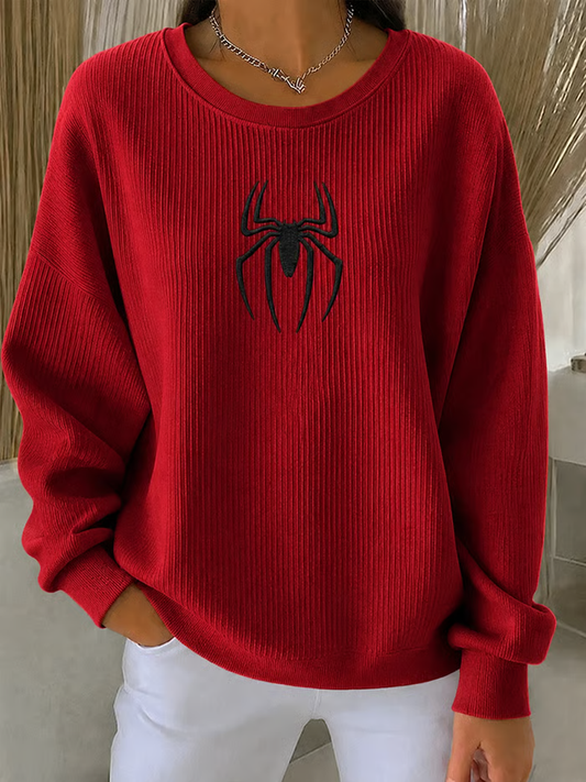 Women's Movies Ribbed Round-Neck Sweatshirt
