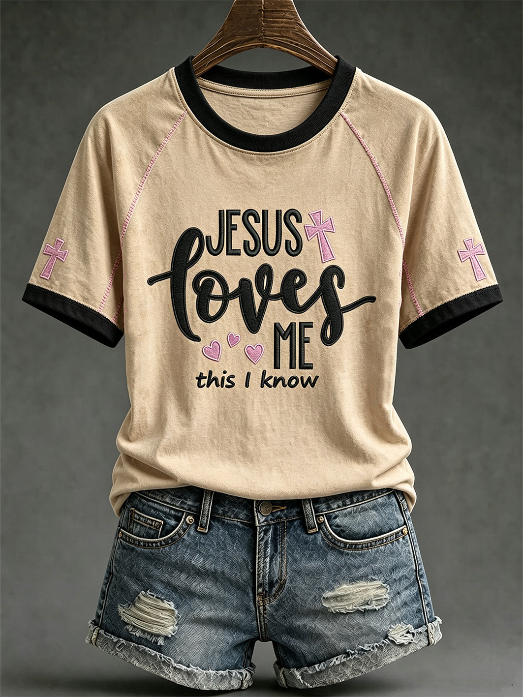Women's faith-themed fun pattern printed casual short-sleeve T-shirt