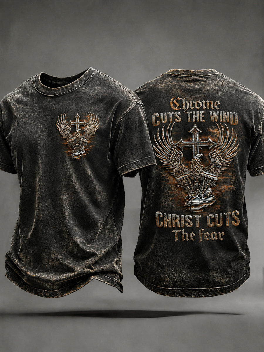 Men's Christian Motorcycle Biker Graphic T-shirt
