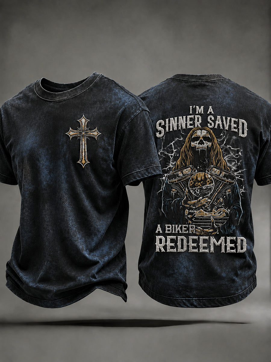 Men's Christian Motorcycle Biker Graphic T-shirt