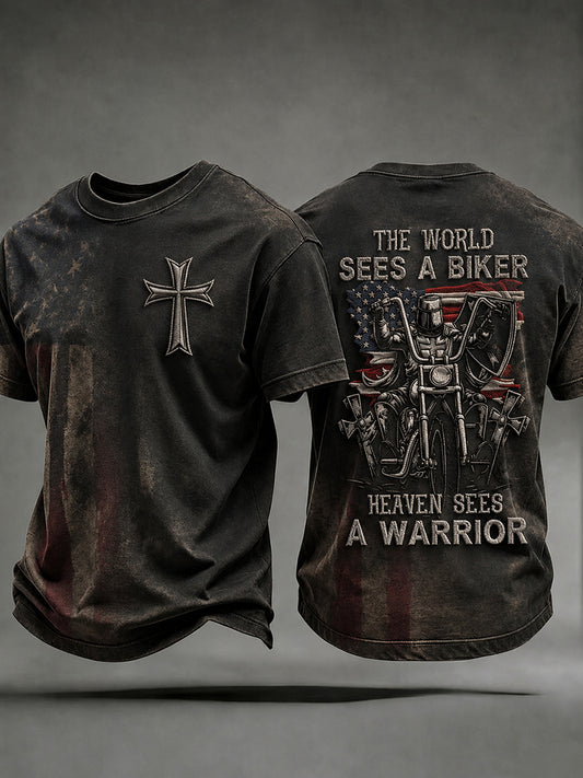 Men's Christian Motorcycle Biker Graphic T-shirt