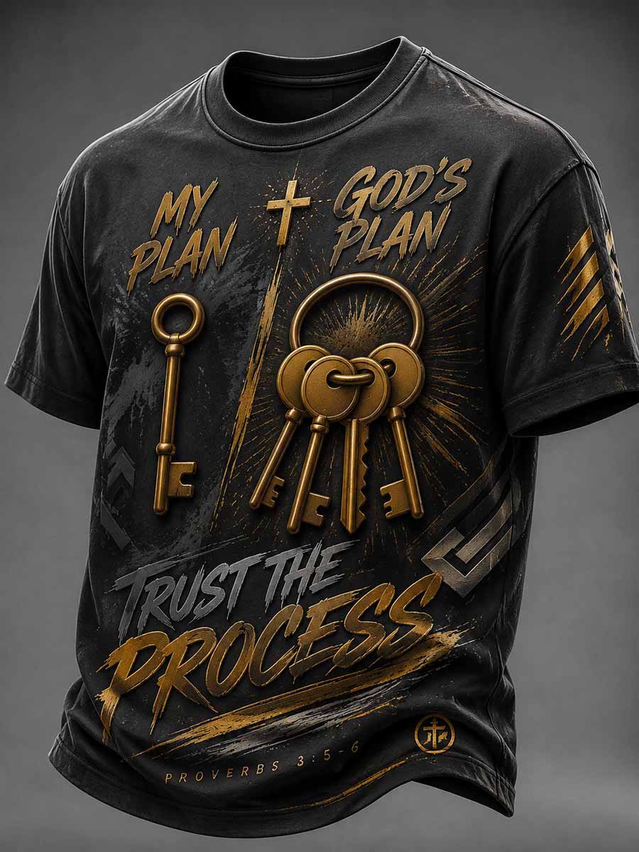 Men's Vintage Faith Pattern Print T-Shirt