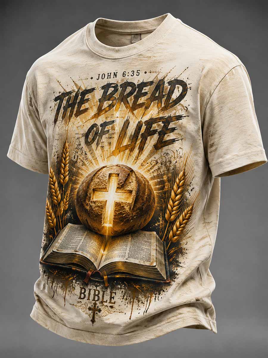 Men's Vintage 'The Bread of Life' Faith Graphic T-Shirt