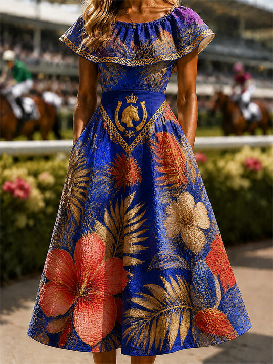 Women's Vintage Melbourne Cup Australian Horse Racing Dress