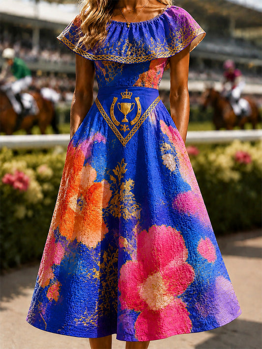 Women's Vintage Melbourne Cup Australian Horse Racing Dress