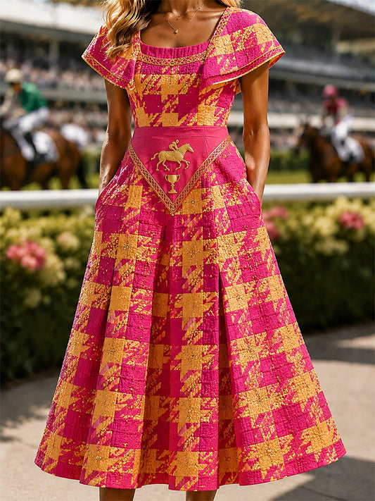 Women's Vintage Melbourne Cup Australian Horse Racing Dress