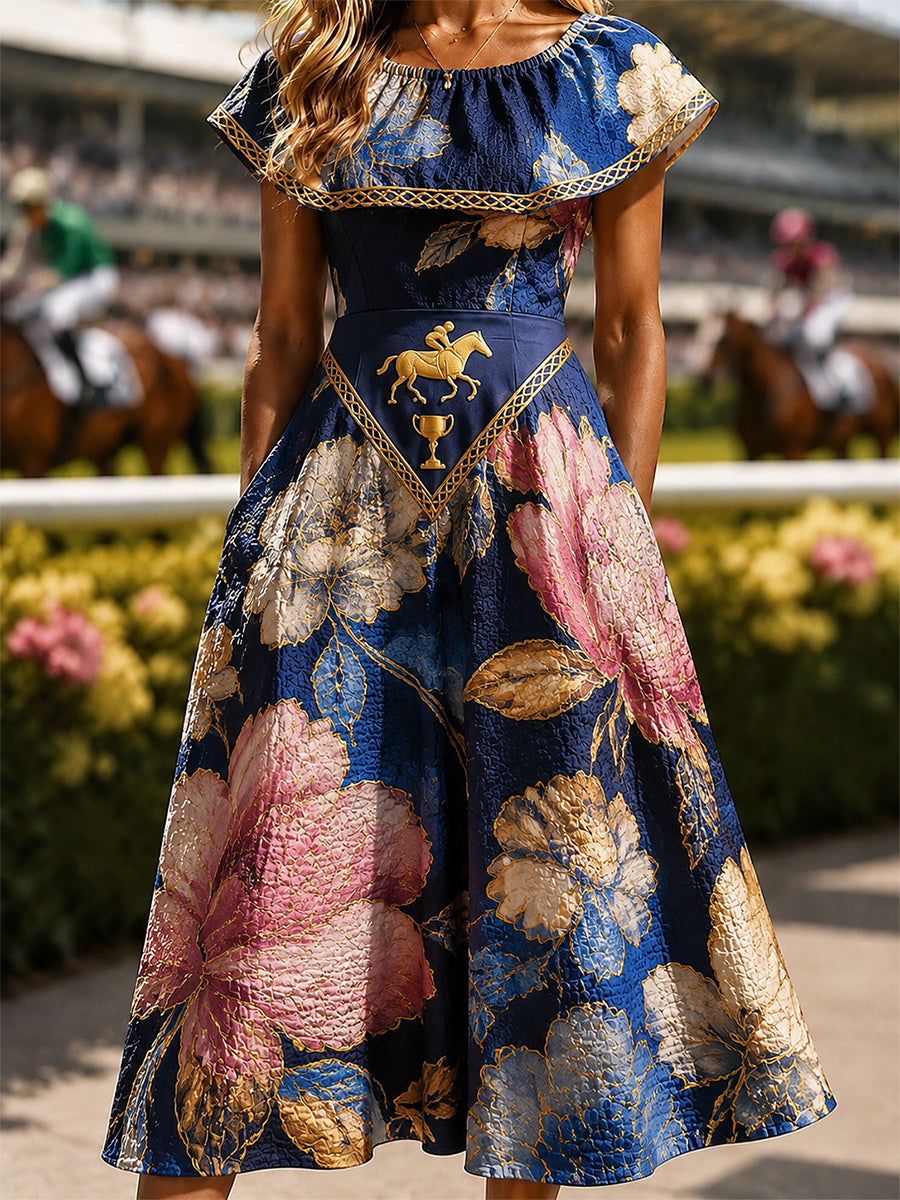 Women's Vintage Melbourne Cup Australian Horse Racing Dress