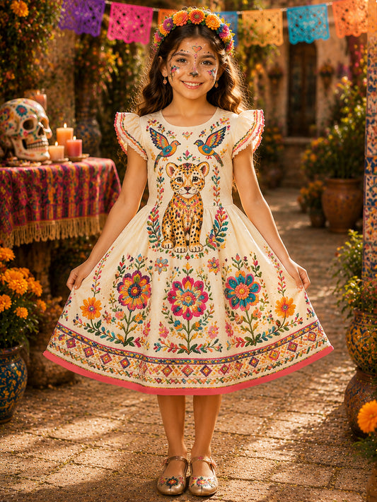 Colorful Mexican Folk Art Dress