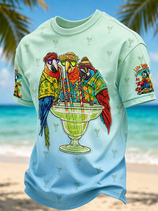 Men's I'm Retired It's 5 O'clock Everywhere Parrot Short Sleeve T-shirt