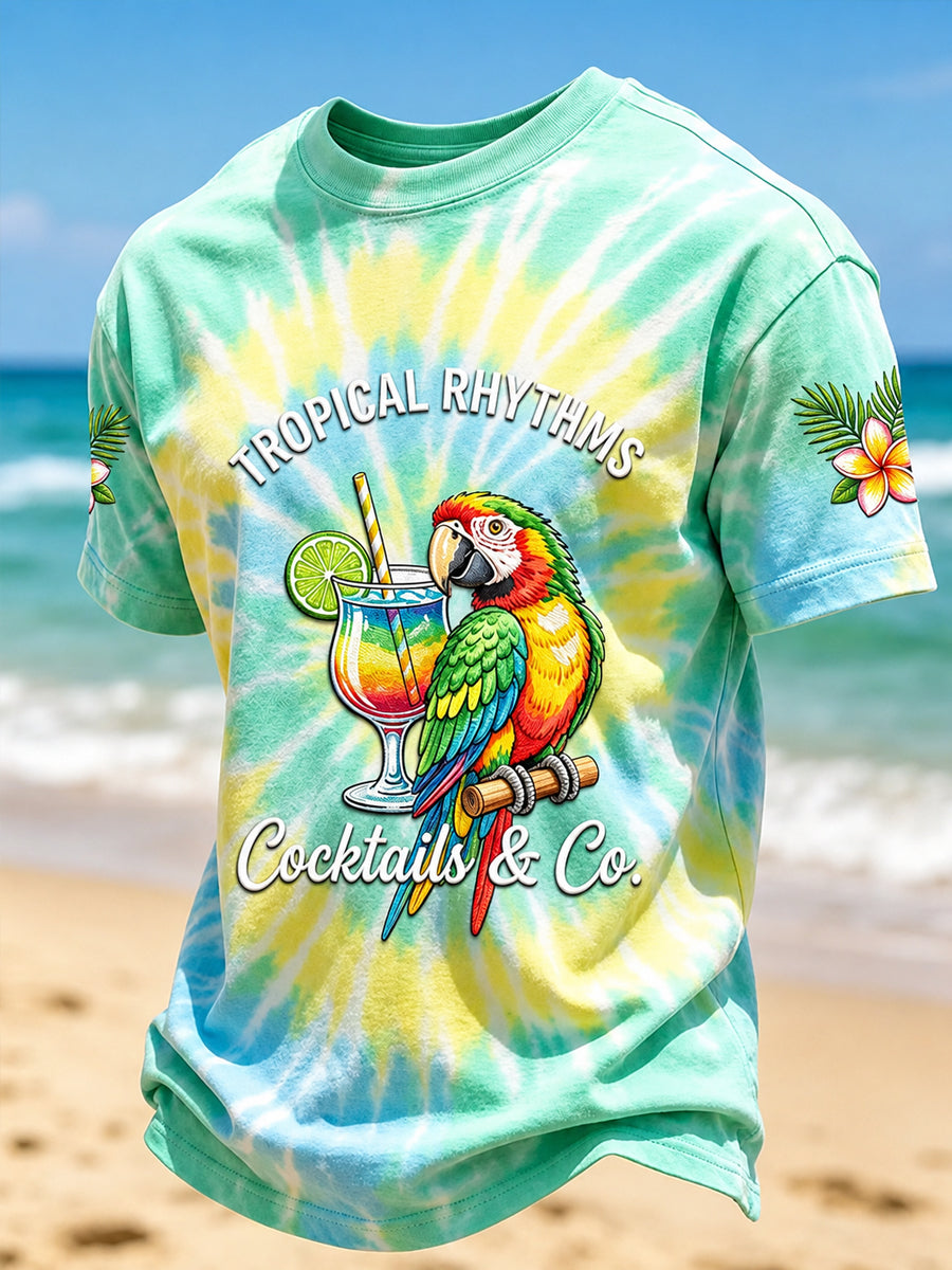 Men's I'm Retired TROPICAL RHYTHMS Cocktails & Co Short Sleeve T-shirt