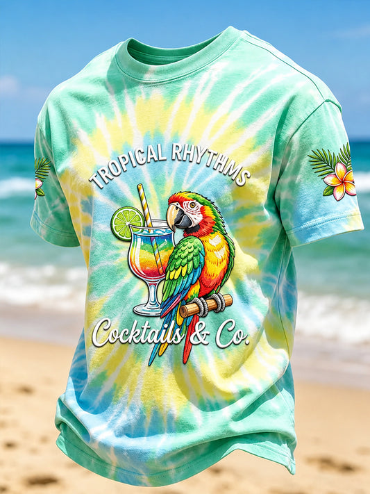 Men's I'm Retired TROPICAL RHYTHMS Cocktails & Co Short Sleeve T-shirt