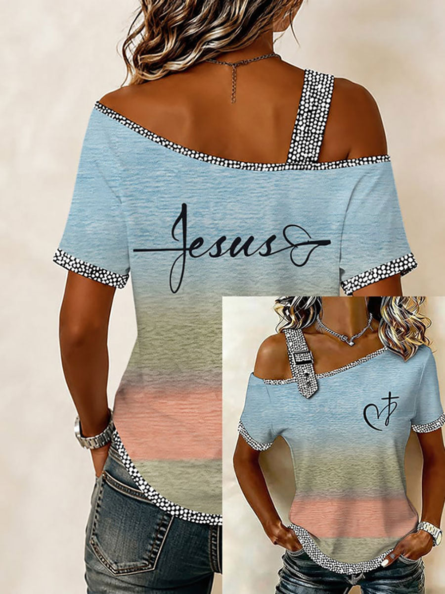 Women's Faith Print Casual T-Shirt
