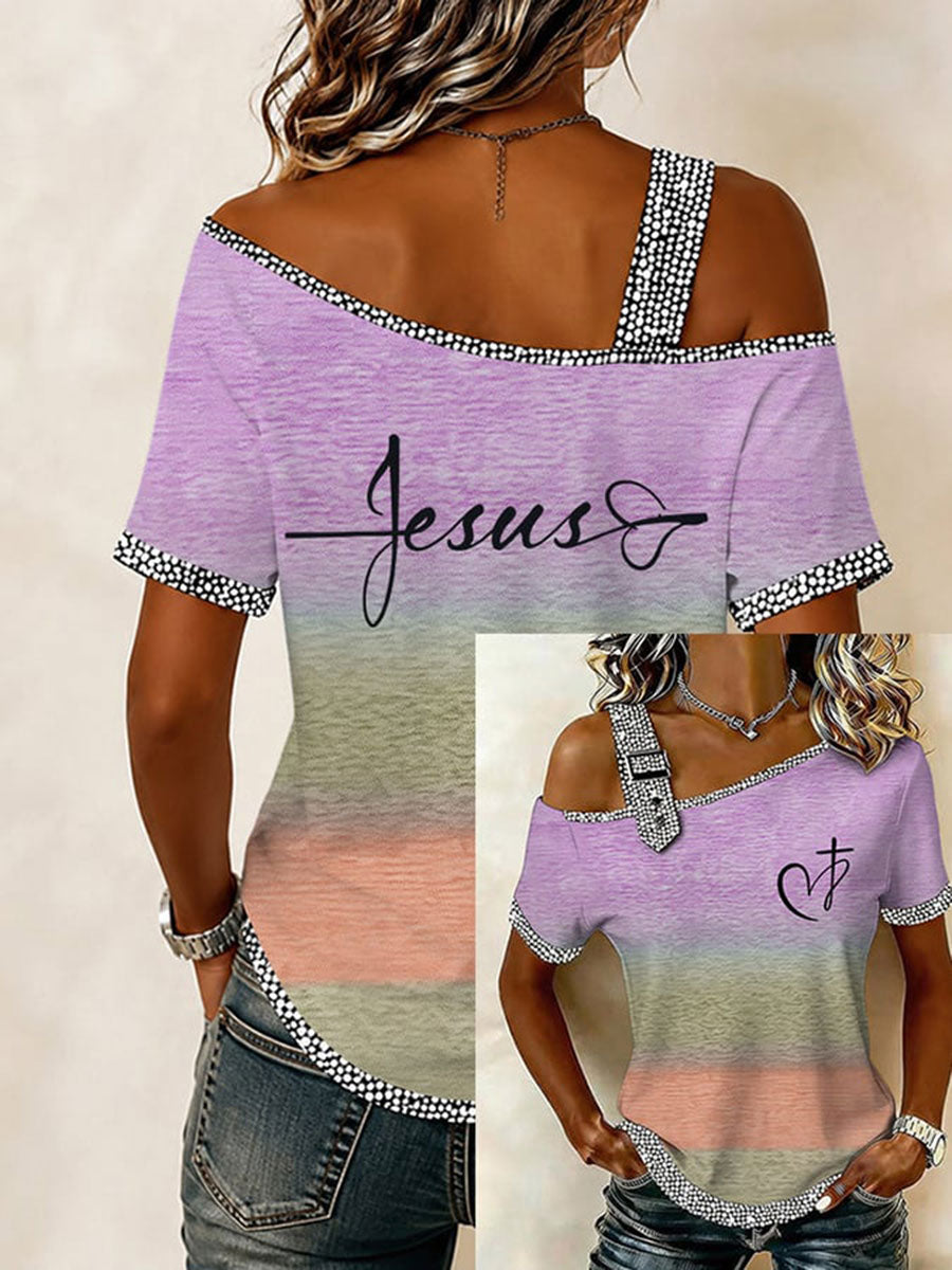 Women's Faith Print Casual T-Shirt