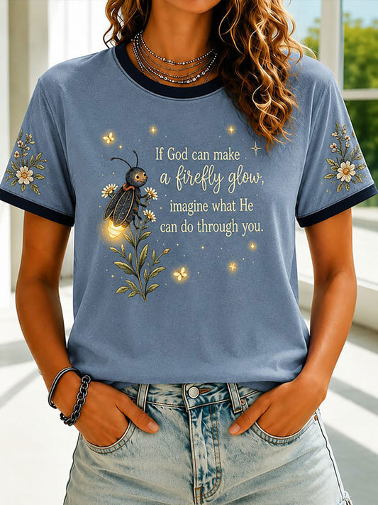 Women's Funny Christ Print Casual T-shirt