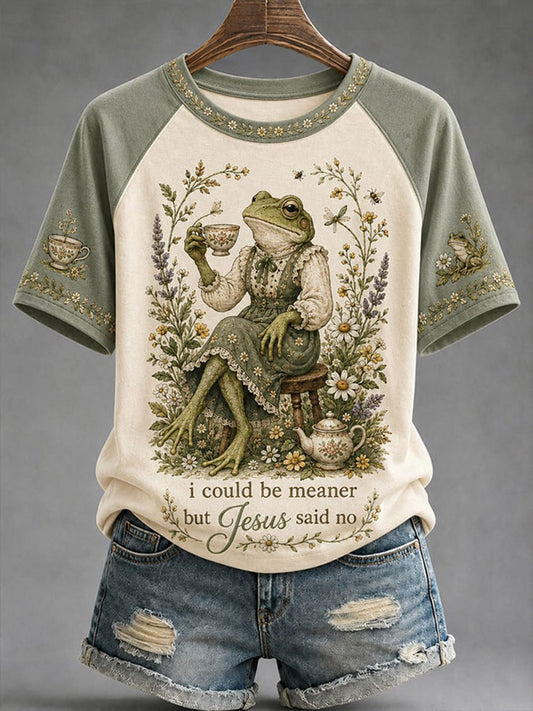Women's Funny Christ Print Casual T-shirt