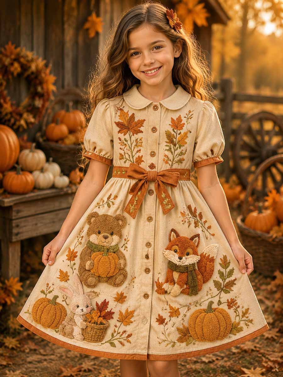 Women's Autumn Pumpkin Pattern Print Dress