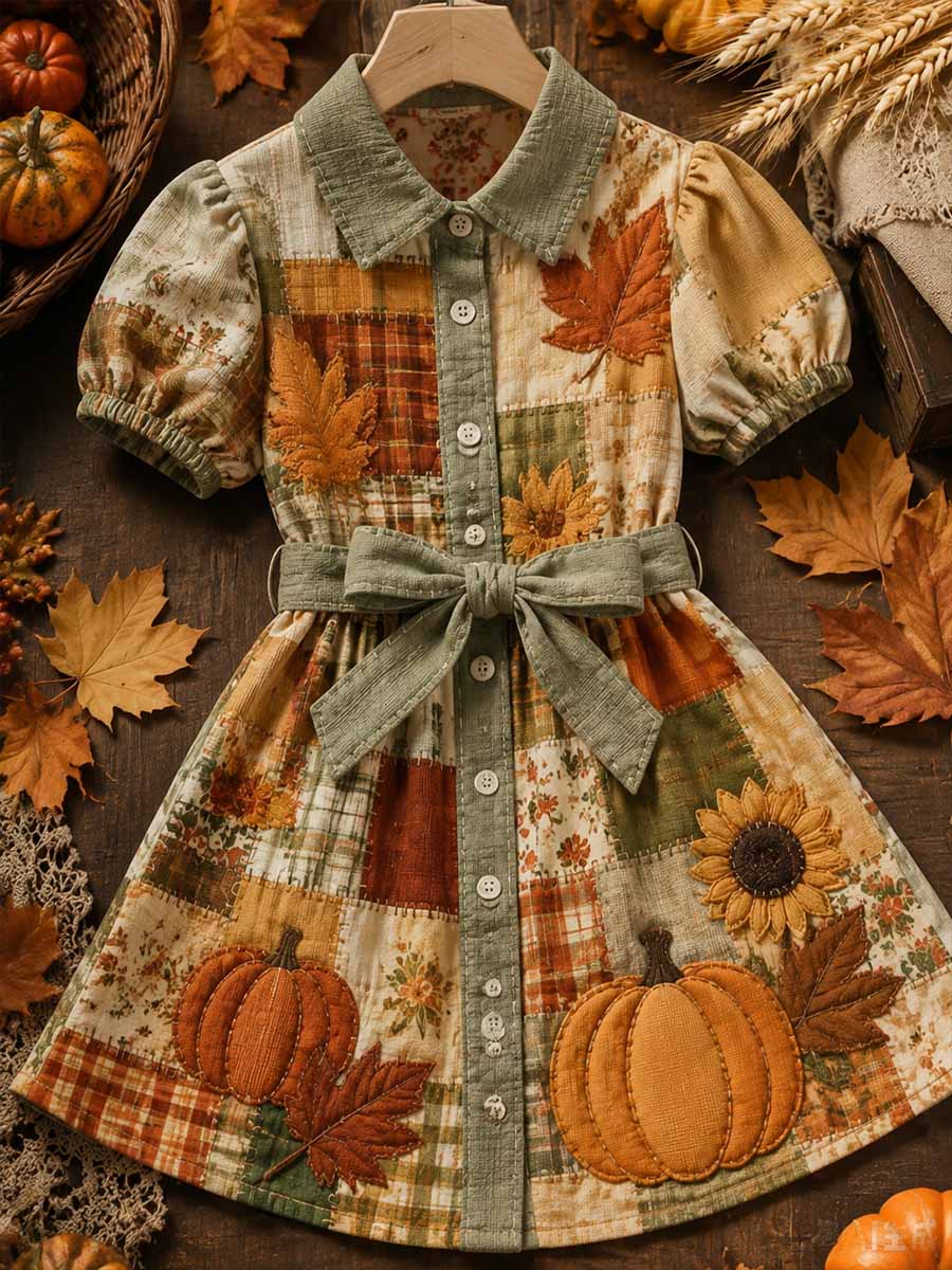 Women's Autumn Pumpkin Pattern Print Dress