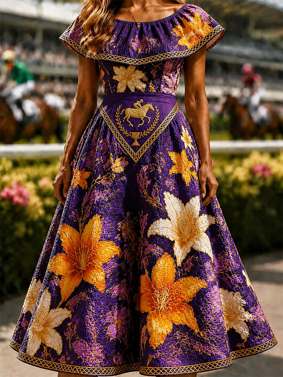 Women's Vintage Melbourne Cup Australian Horse Racing Dress