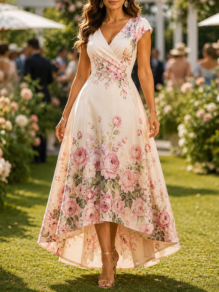 Women's Australian Horse Racing V-Neck Dress