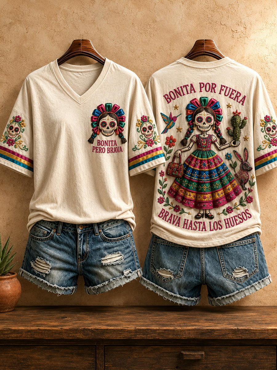 Women's Mexico Independence Day Art Printed T-shirt