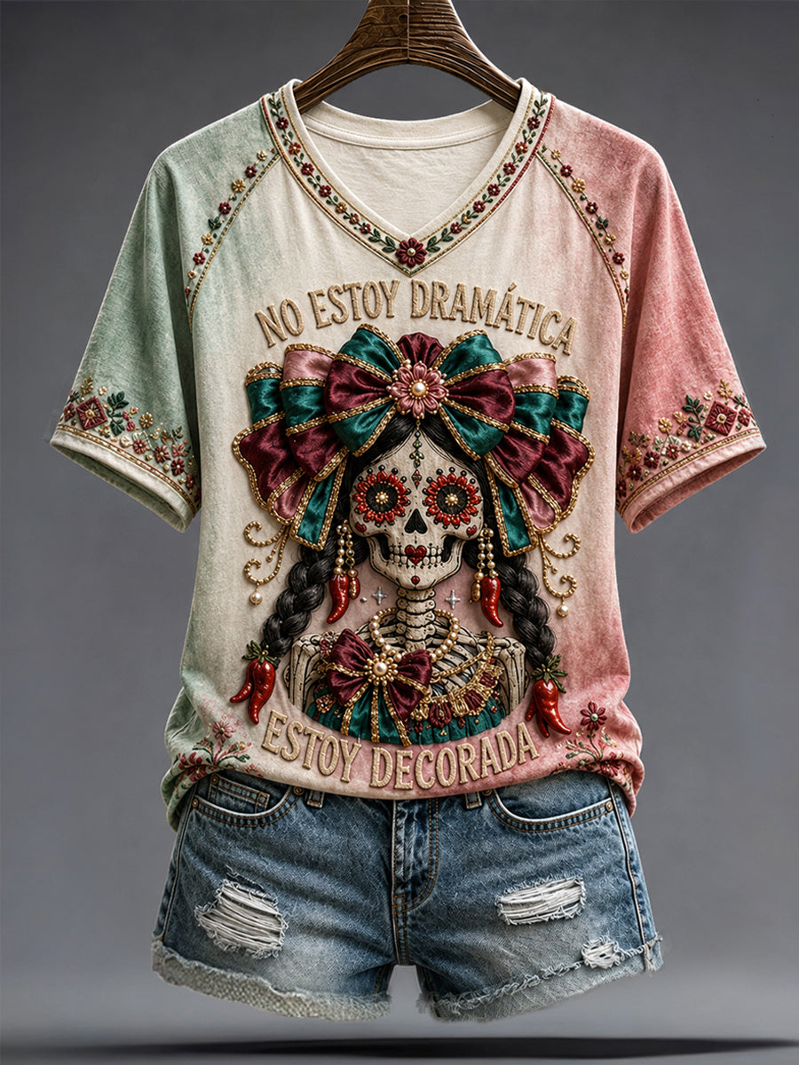 Women's Mexico Independence Day Art Printed T-shirt