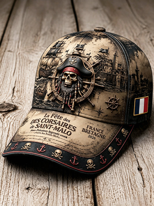 Brittany Saint-Malo Pirates’ Festival Retro Print Casual Hat