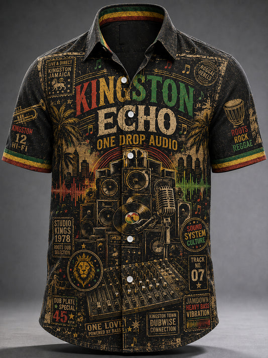 Men's Reggae Casual Shirt Short Sleeve