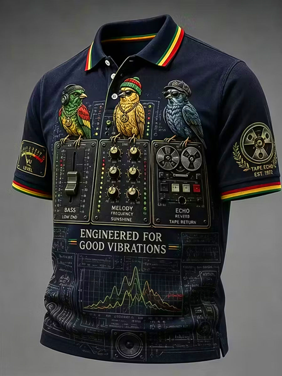 Retro Reggae DJ Little Bird Casual Polo Shirt